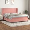 Cama Doble | Cama Box Spring | Cama Para Adultos Con Colchón Terciopelo Rosa 180x200 Cm Cfw189215