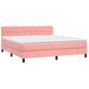 Cama Matrimonial | Cama Para Adultos | Cama Box Spring Con Colchón Terciopelo Rosa 180x200 Cm Cfw226986