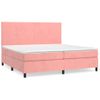 Cama Doble | Cama Box Spring | Cama Para Adultos Con Colchón Terciopelo Rosa 200x200 Cm Cfw636394