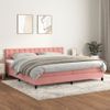 Cama Matrimonial | Cama Para Adultos | Cama Box Spring Con Colchón Terciopelo Rosa 200x200 Cm Cfw358981