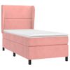 Cama Individual | Cama Para Adultos | Cama Box Spring Con Colchón Terciopelo Rosa 80x200 Cm Cfw58488