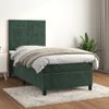 Cama Individual | Cama Box Spring | Cama Para Adultos Con Colchón Terciopelo Verde Oscuro 100x200 Cm Cfw699180