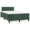 Cama Matrimonial | Cama Para Adultos | Cama Box Spring Con Colchón Terciopelo Verde Oscuro 120x190 Cm Cfw202551