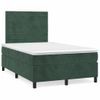 Cama Matrimonial | Cama Para Adultos | Cama Box Spring Con Colchón Terciopelo Verde Oscuro 120x190 Cm Cfw361190