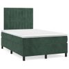 Cama Matrimonial | Cama Para Adultos | Cama Box Spring Con Colchón Terciopelo Verde Oscuro 120x190 Cm Cfw837622