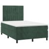 Cama Matrimonial | Cama Para Adultos | Cama Box Spring Con Colchón Terciopelo Verde Oscuro 120x190 Cm Cfw837622