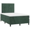 Cama Matrimonial | Cama Para Adultos | Cama Box Spring Con Colchón Terciopelo Verde Oscuro 120x190 Cm Cfw465016