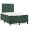 Cama Matrimonial | Cama Para Adultos | Cama Box Spring Con Colchón Terciopelo Verde Oscuro 120x190 Cm Cfw918499