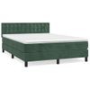 Cama Matrimonial | Cama Para Adultos | Cama Box Spring Con Colchón Terciopelo Verde Oscuro 140x190 Cm Cfw49078