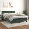 Cama Doble | Cama Box Spring | Cama Para Adultos Con Colchón Terciopelo Verde Oscuro 140x190 Cm Cfw470341