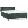 Cama Doble | Cama Box Spring | Cama Para Adultos Con Colchón Terciopelo Verde Oscuro 140x190 Cm Cfw470341