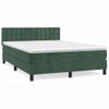 Cama Matrimonial | Cama Para Adultos | Cama Box Spring Con Colchón Terciopelo Verde Oscuro 140x200 Cm Cfw92770