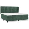 Cama Matrimonial | Cama Para Adultos | Cama Box Spring Con Colchón Terciopelo Verde Oscuro 200x200 Cm Cfw217410