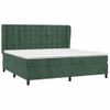 Cama Matrimonial | Cama Para Adultos | Cama Box Spring Con Colchón Terciopelo Verde Oscuro 200x200 Cm Cfw217410