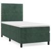 Cama Individual | Cama Para Adultos | Cama Box Spring Con Colchón Terciopelo Verde Oscuro 80x200 Cm Cfw11761