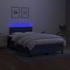 Cama Doble | Cama Box Spring | Cama Para Adultos Con Colchón Y Led Tela Azul 120x200 Cm Cfw173140