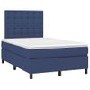 Cama Matrimonial | Cama Para Adultos | Cama Box Spring Con Colchón Y Led Tela Azul 120x200 Cm Cfw739468