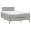 Cama Matrimonial | Cama Para Adultos | Cama Box Spring Con Colchón Y Led Tela Gris Claro 120x190 Cm Cfw305136