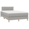 Cama Matrimonial | Cama Para Adultos | Cama Box Spring Con Colchón Y Led Tela Gris Claro 120x190 Cm Cfw850181