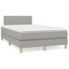 Cama Matrimonial | Cama Para Adultos | Cama Box Spring Con Colchón Y Led Tela Gris Claro 120x190 Cm Cfw172391