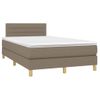 Cama Matrimonial | Cama Para Adultos | Cama Box Spring Con Colchón Y Led Tela Gris Taupe 120x190 Cm Cfw507680