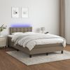 Cama Matrimonial | Cama Para Adultos | Cama Box Spring Con Colchón Y Led Tela Gris Taupe 120x190 Cm Cfw377377