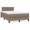 Cama Matrimonial | Cama Para Adultos | Cama Box Spring Con Colchón Y Led Tela Gris Taupe 120x190 Cm Cfw745369