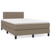 Cama Matrimonial | Cama Para Adultos | Cama Box Spring Con Colchón Y Led Tela Gris Taupe 120x190 Cm Cfw882557