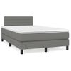 Cama Matrimonial | Cama Para Adultos | Cama Box Spring Con Colchón Y Led Tela Marrón Oscuro 120x190 Cm Cfw879310