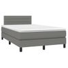 Cama Matrimonial | Cama Para Adultos | Cama Box Spring Con Colchón Y Led Tela Marrón Oscuro 120x190 Cm Cfw879310