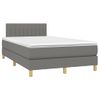 Cama Matrimonial | Cama Para Adultos | Cama Box Spring Con Colchón Y Led Tela Marrón Oscuro 120x190 Cm Cfw975159