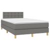 Cama Matrimonial | Cama Para Adultos | Cama Box Spring Con Colchón Y Led Tela Marrón Oscuro 120x190 Cm Cfw833813