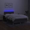 Cama Matrimonial | Cama Para Adultos | Cama Box Spring Con Colchón Y Led Tela Marrón Oscuro 120x190 Cm Cfw833813