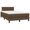 Cama Matrimonial | Cama Para Adultos | Cama Box Spring Con Colchón Y Led Tela Marrón Oscuro 120x190 Cm Cfw126141