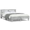 Cama Matrimonial | Cama Para Adultos | Cama Con Cabecero Madera De Ingeniería Gris Hormigón 120x190 Cm Cfw898233