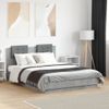 Cama Matrimonial | Cama Para Adultos | Cama Con Cabecero Madera De Ingeniería Gris Hormigón 120x190 Cm Cfw720814