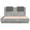 Cama Matrimonial | Cama Para Adultos | Cama Con Cabecero Madera De Ingeniería Gris Hormigón 120x190 Cm Cfw720814