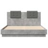 Cama Matrimonial | Cama Para Adultos | Cama Con Cabecero Madera De Ingeniería Gris Hormigón 120x200 Cm Cfw649243