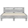 Cama Matrimonial | Cama Para Adultos | Cama Con Cabecero Madera De Ingeniería Gris Hormigón 150x200 Cm Cfw217963