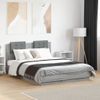 Cama Matrimonial | Cama Para Adultos | Cama Con Cabecero Madera De Ingeniería Gris Sonoma 120x190 Cm Cfw807678