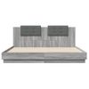 Cama Matrimonial | Cama Para Adultos | Cama Con Cabecero Madera De Ingeniería Gris Sonoma 180x200 Cm Cfw11376