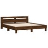 Cama Matrimonial | Cama Para Adultos | Cama Con Cabecero Madera De Ingeniería Marrón Roble 180x200 Cm Cfw589606