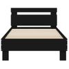 Cama Individual | Cama Para Adultos | Cama Con Cabecero Madera De Ingeniería Negra 90x190 Cm Cfw339041