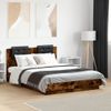 Cama Matrimonial | Cama Para Adultos | Cama Con Cabecero Madera De Ingeniería Roble Ahumado 120x190 Cm Cfw922363