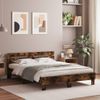 Cama Matrimonial | Cama Para Adultos | Cama Con Cabecero Madera De Ingeniería Roble Ahumado 140x190 Cm Cfw103966