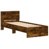 Cama Individual | Cama Para Adultos | Cama Con Cabecero Madera De Ingeniería Roble Ahumado 75x190 Cm Cfw906192