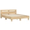 Cama Matrimonial | Cama Para Adultos | Cama Con Cabecero Madera De Ingeniería Roble Sonoma 150x200 Cm Cfw819286