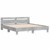 Cama Matrimonial | Cama Para Adultos | Cama Con Cabecero Madera Ingeniería Gris Hormigón 200x200 Cm Cfw699992