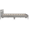 Cama Matrimonial | Cama Para Adultos | Cama Con Cabecero Madera Ingeniería Gris Sonoma 200x200 Cm Cfw950679