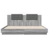 Cama Matrimonial | Cama Para Adultos | Cama Con Cabecero Madera Ingeniería Gris Sonoma 200x200 Cm Cfw535328